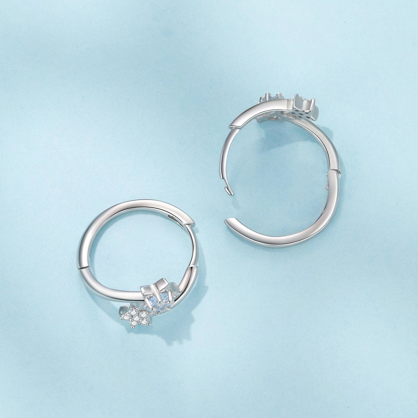 925 Sterling Silver Wedding Earrings with White Gold Plating and CZ Stones for Women