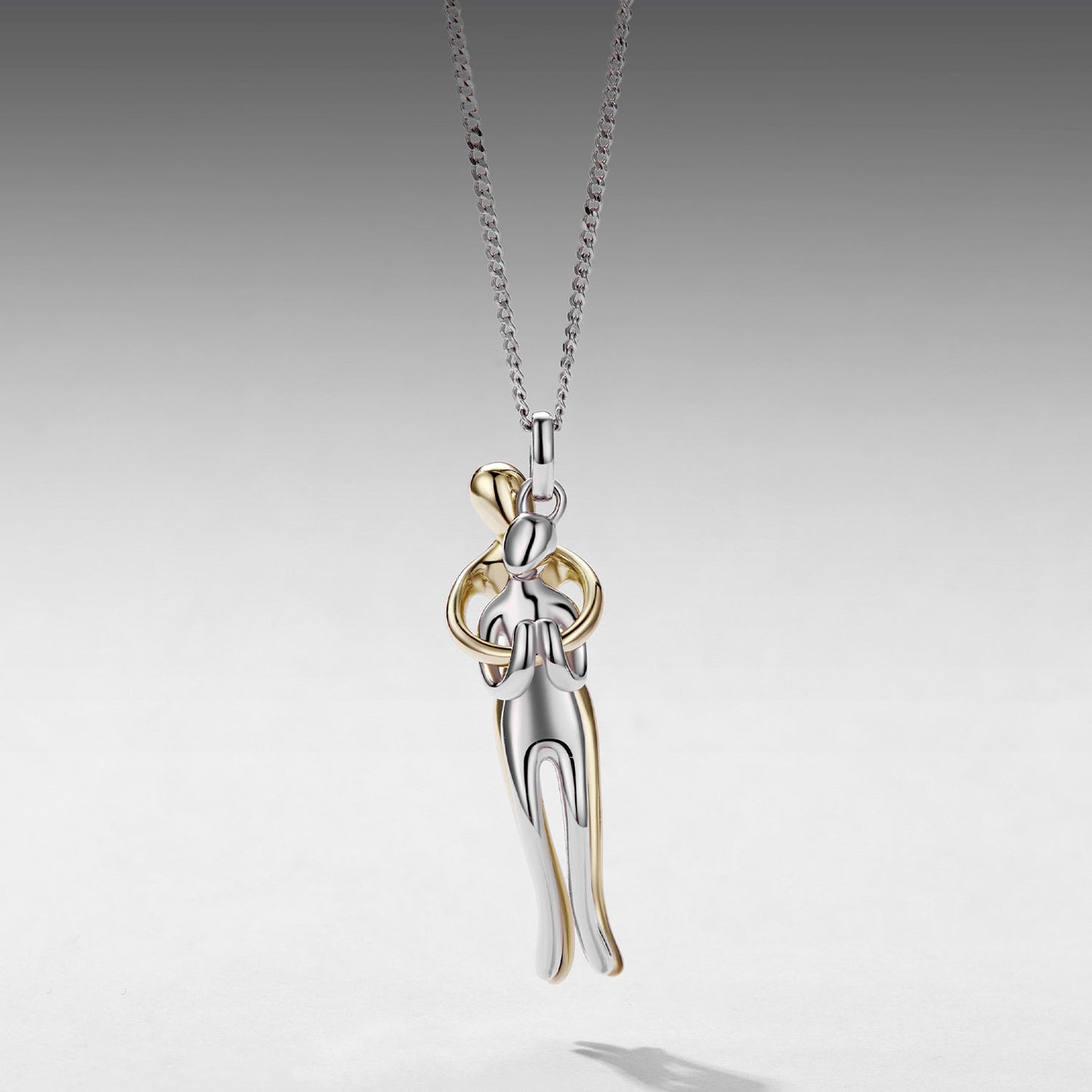 925 Sterling Silver Plated White Gold & Gold Necklace 40+5cm for Women