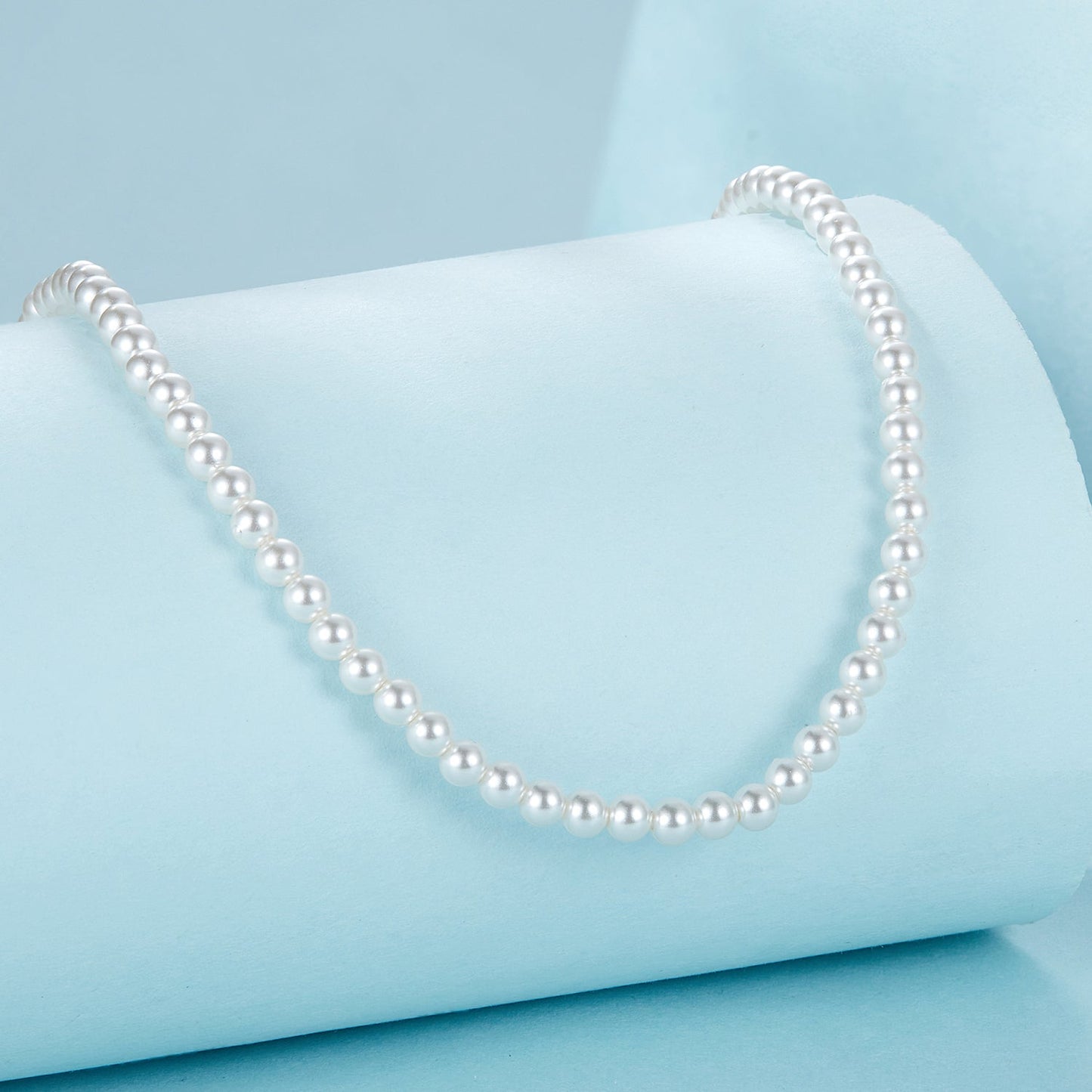 925 Sterling Silver White Gold Plated Necklace with Quality Shell Pearl for Women