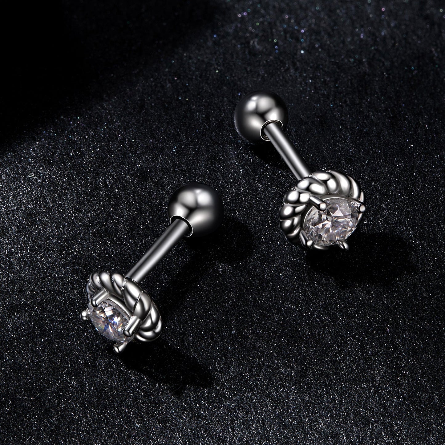 925 Sterling Silver 3mm Moissanite Earrings for Women