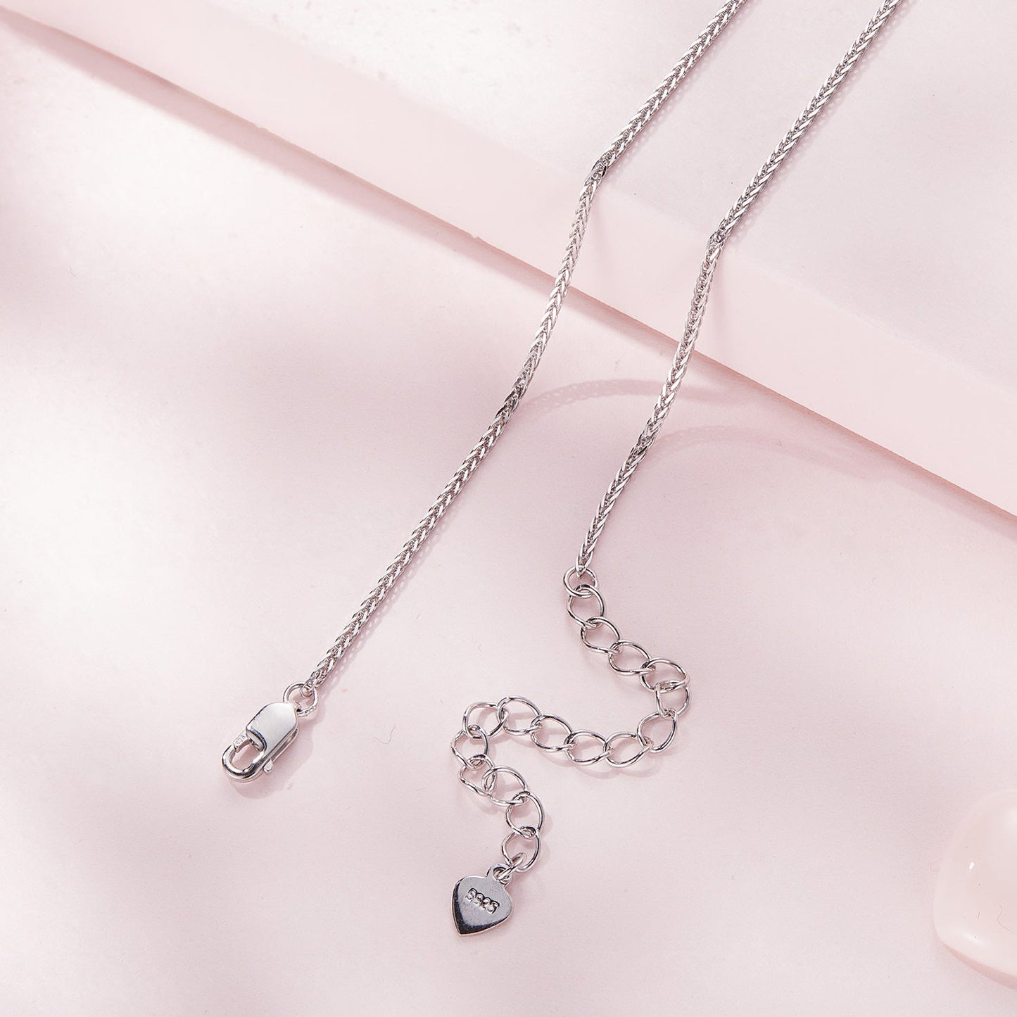 925 Sterling Silver Necklace with Pavé Setting CZ, 25x19mm Pendant, 400mm-450mm Length for Women