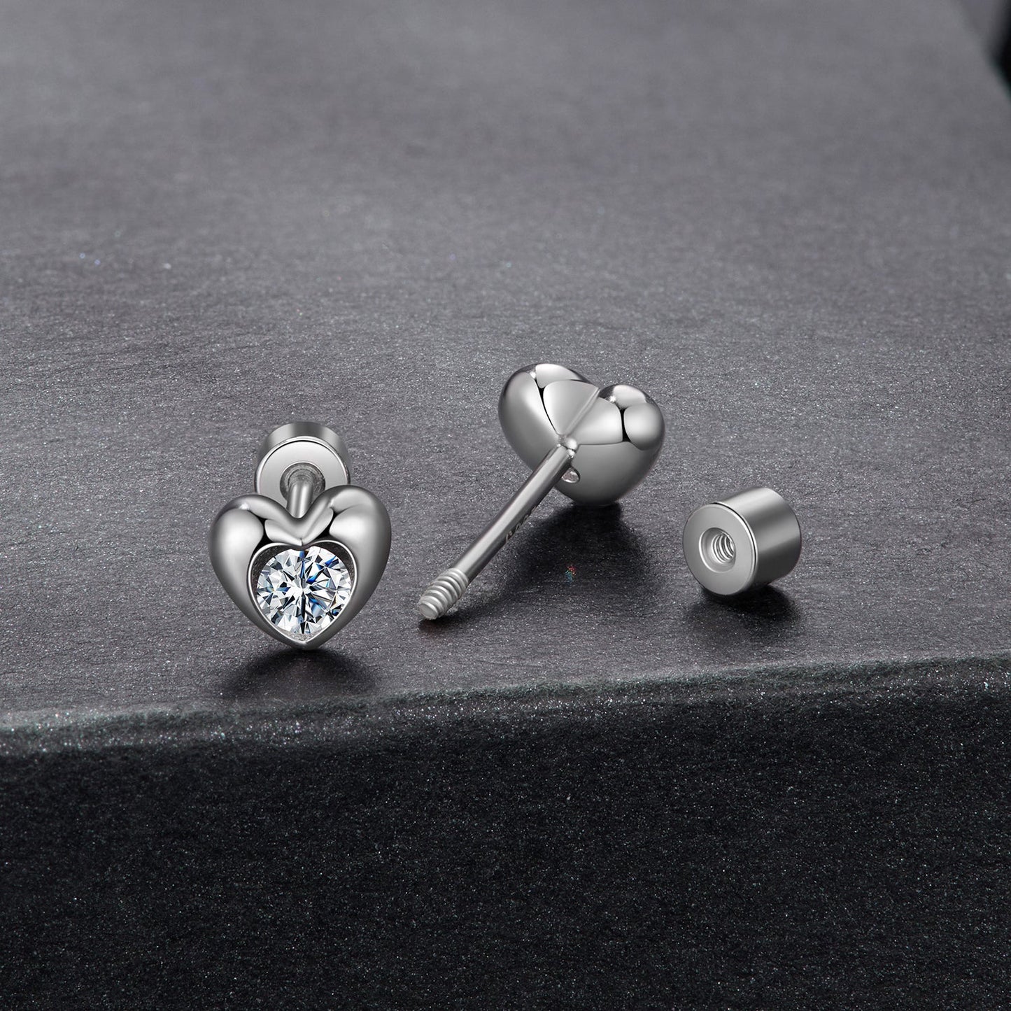 925 Sterling Silver Moissanite Earrings 0.5cm for Women