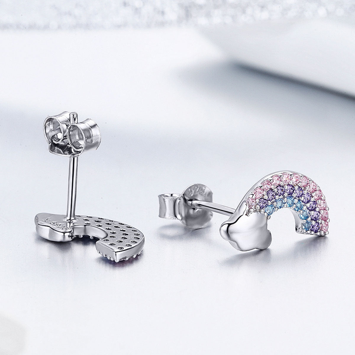 925 Sterling Silver Earrings with Pavé Setting CZ