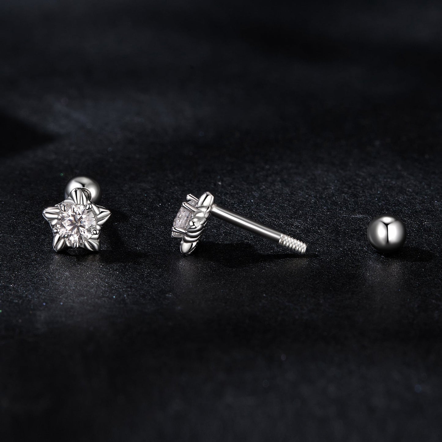 925 Sterling Silver Moissanite Stud Earrings 5mm for Women
