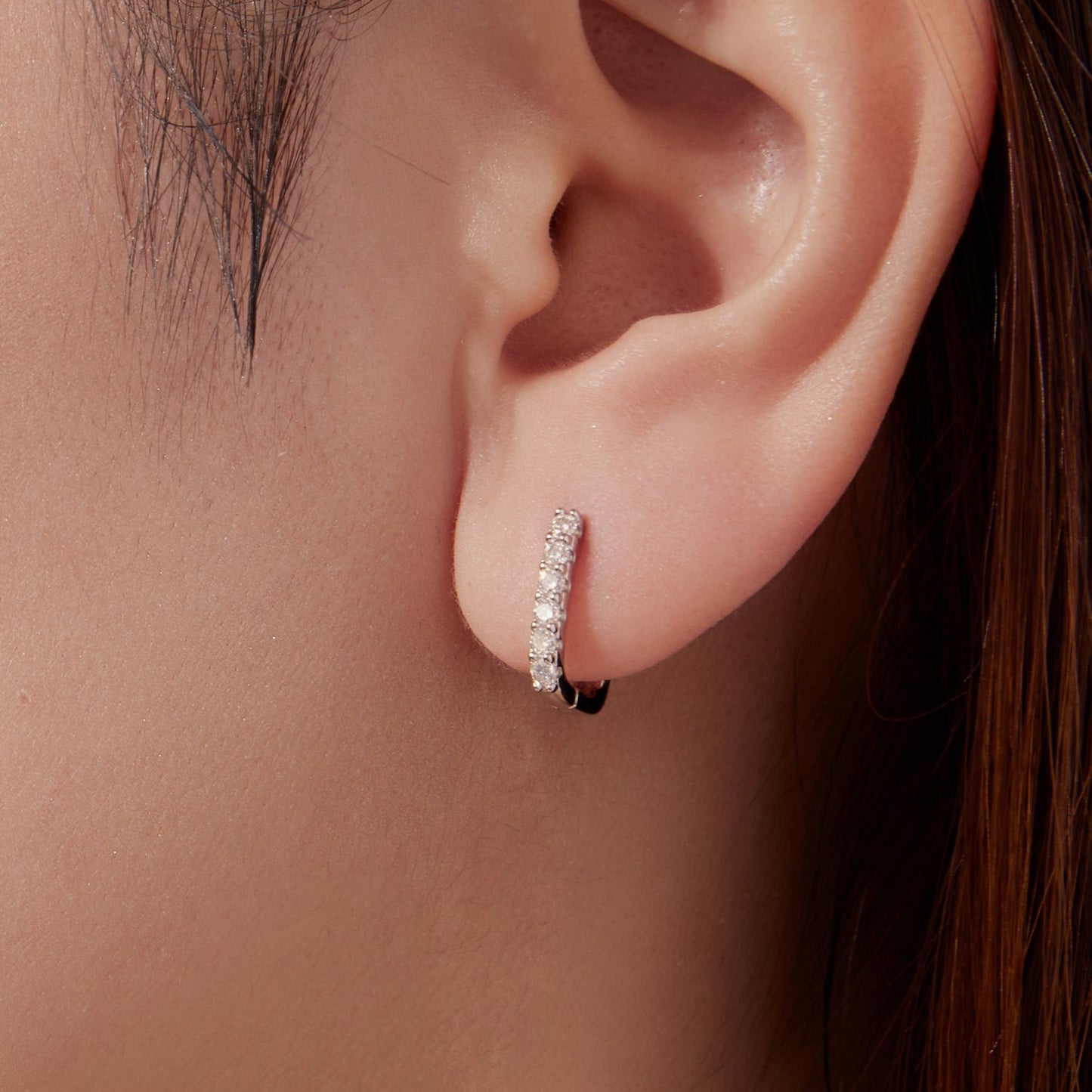925 Sterling Silver Moissanite Earrings 1.4cm for Women