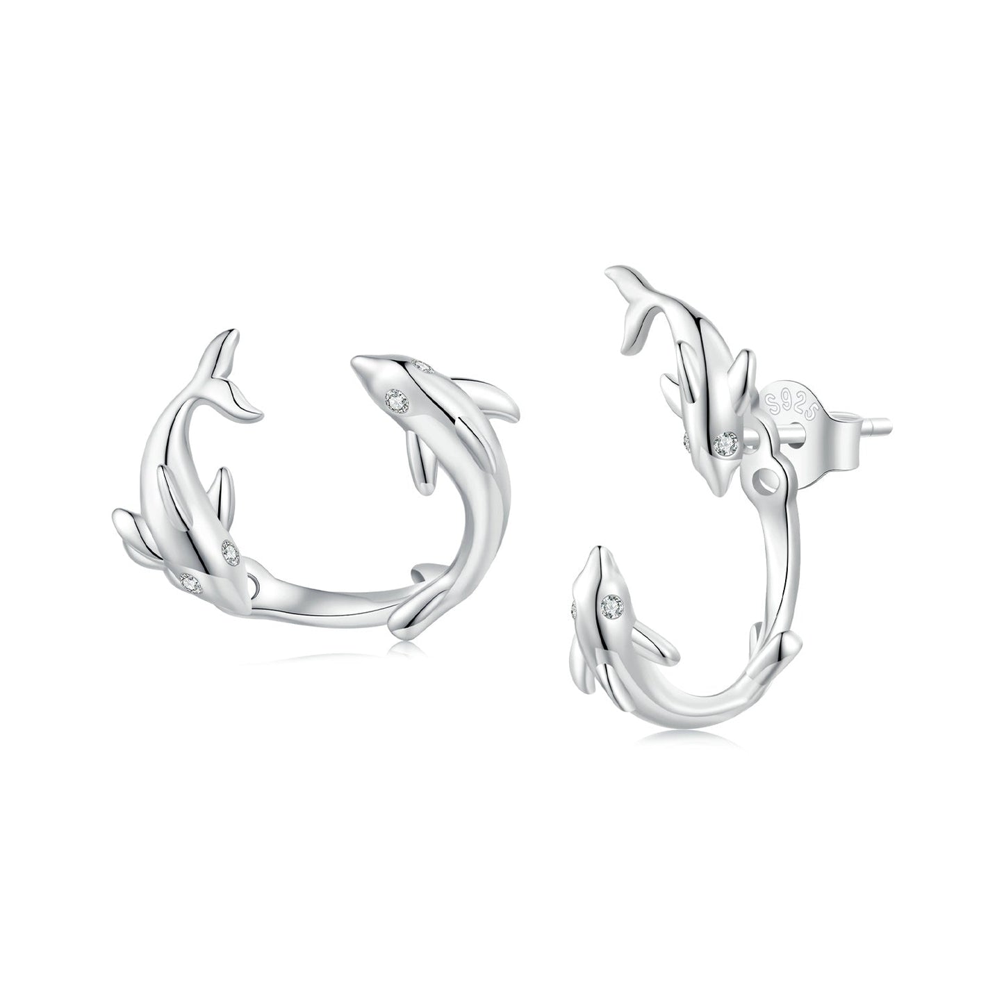 S925 Sterling Silver Rose Gold Plated Zircon Earrings