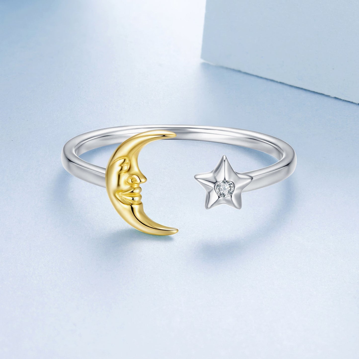 925 Sterling Silver & Gold Plated Pavé Set CZ Ring for Women