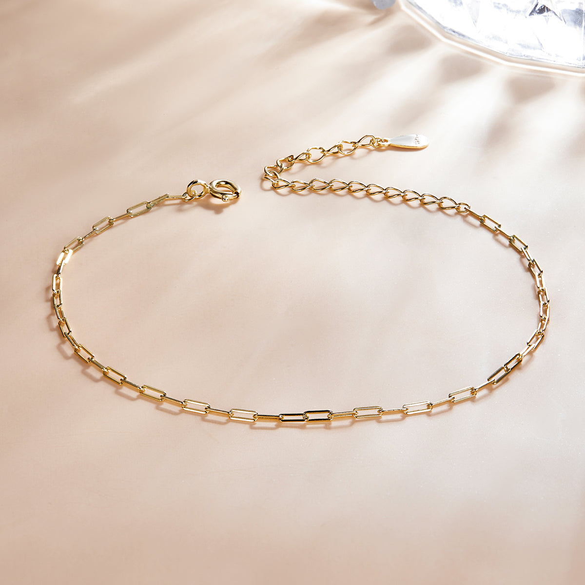 925 Sterling Silver & Plated Platinum Bracelet - 17+5cm Length