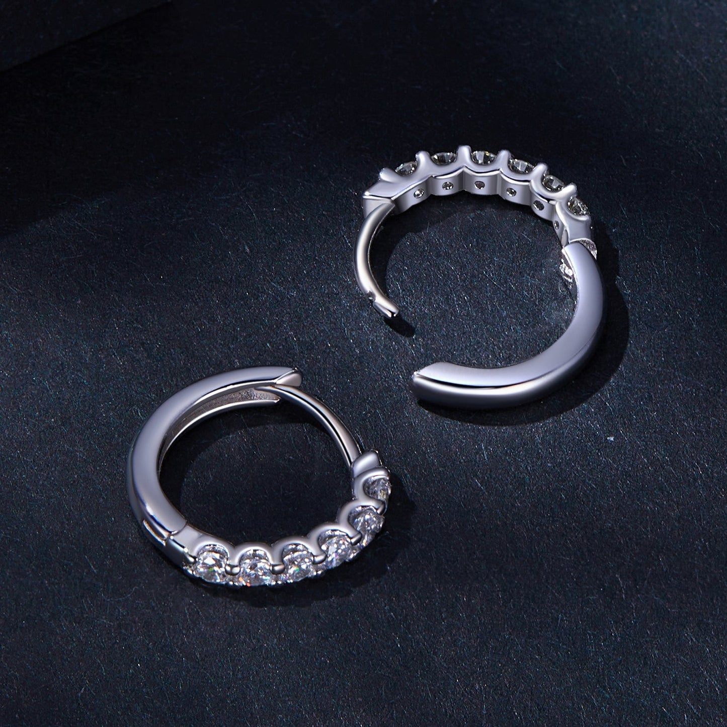 925 Sterling Silver 2.0mm Moissanite Earrings for Women