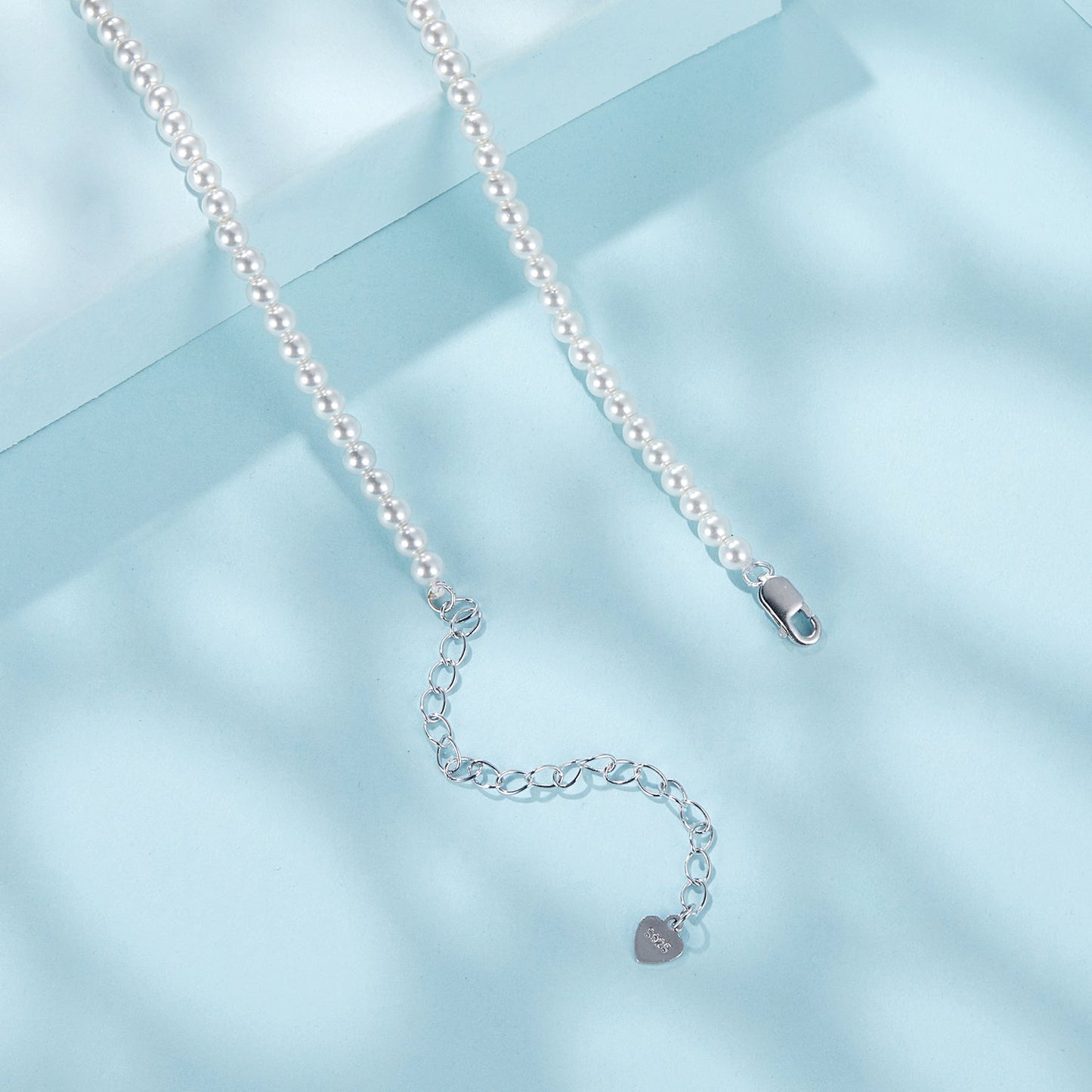 925 Sterling Silver White Gold Plated Necklace with Quality Shell Pearl for Women