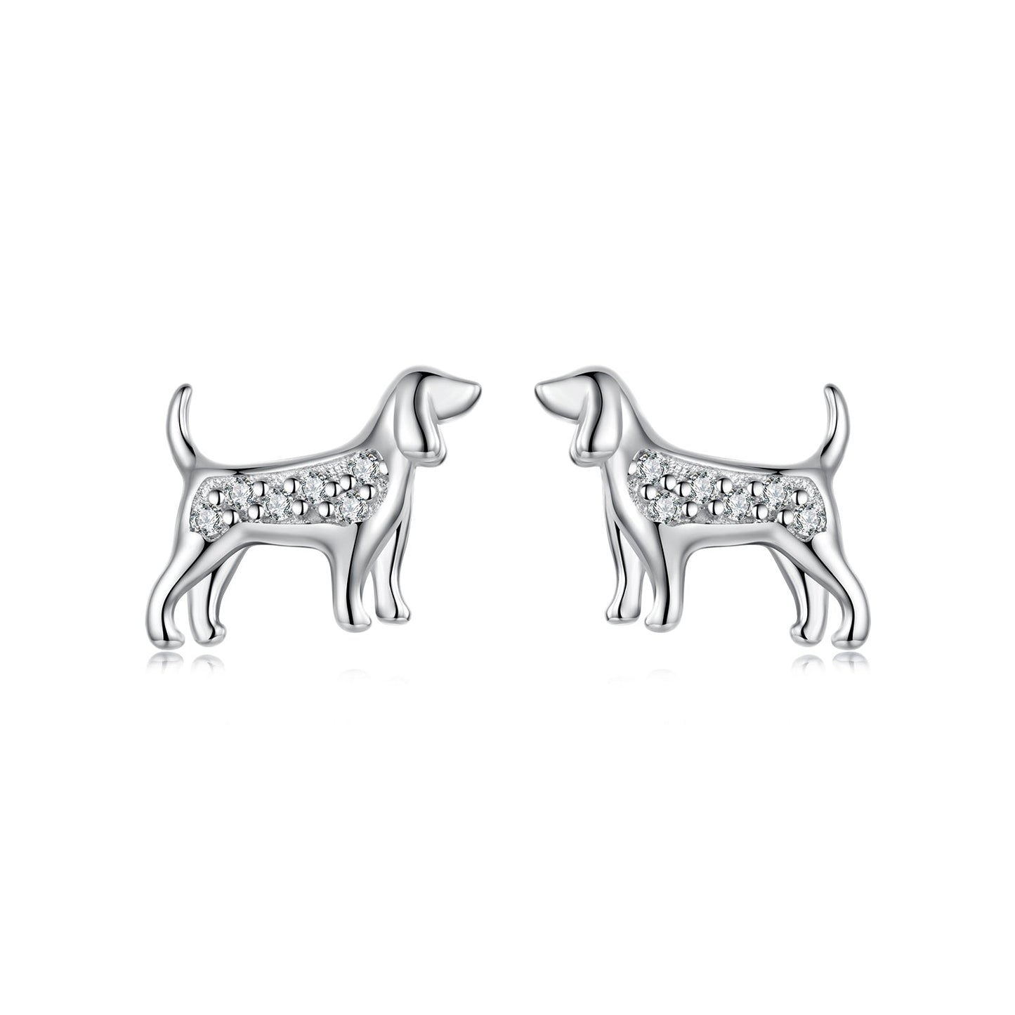 925 Sterling Silver Pavé Set CZ White Gold Plated Earrings for Women