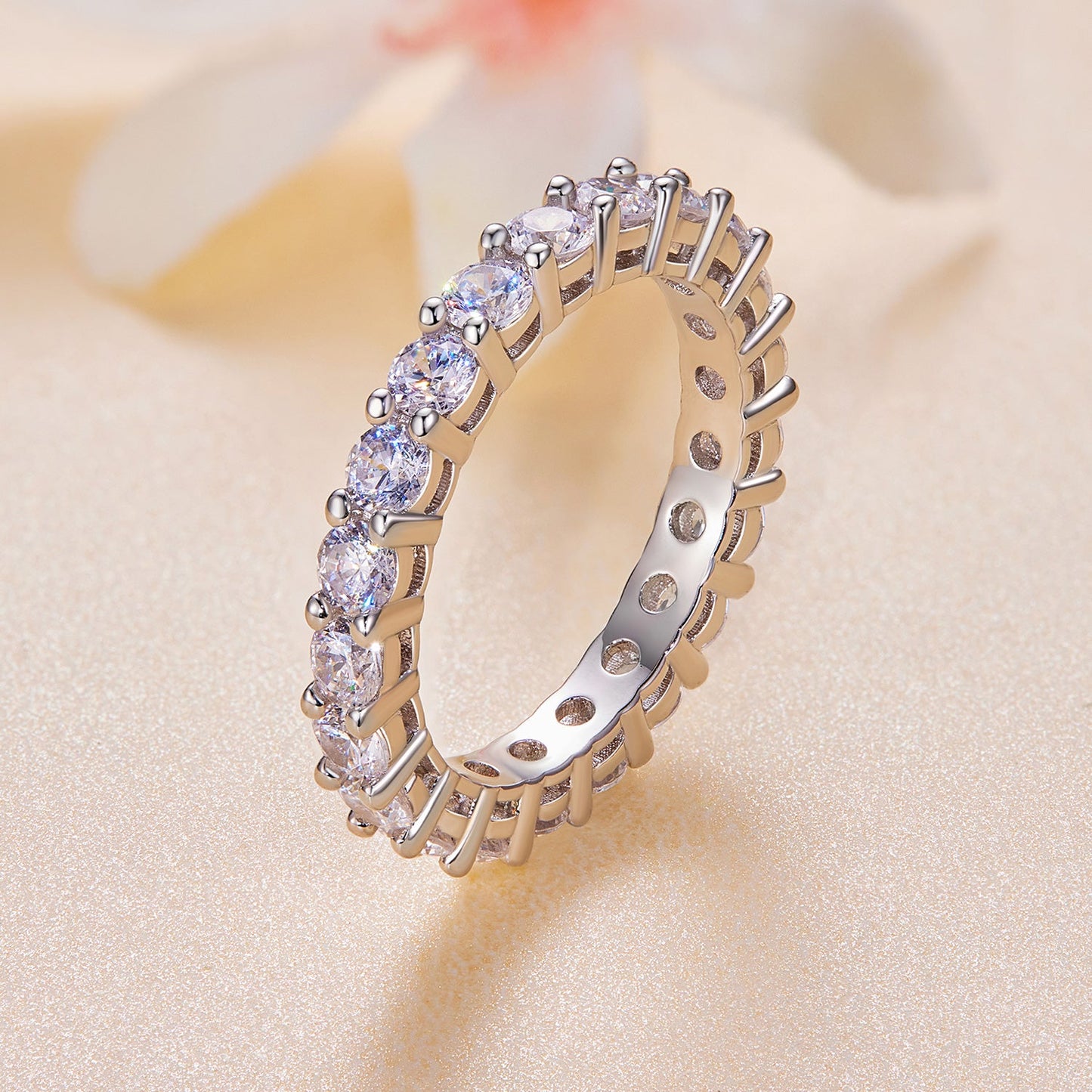 925 Sterling Silver Moissanite 0.1ct Ring Size 6 for Women