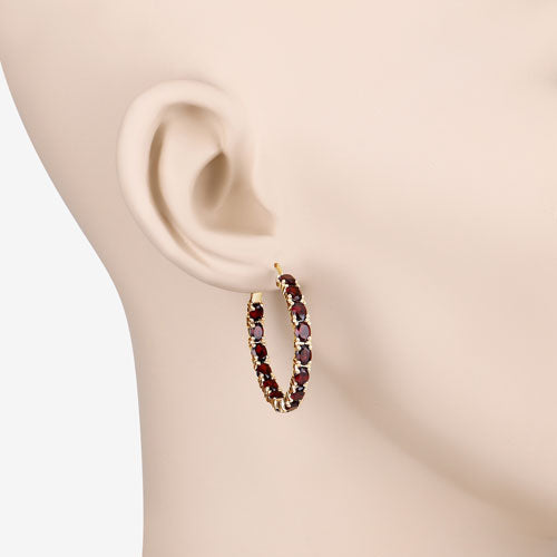 6.00 Carat Genuine Garnet .925 Sterling Silver Earrings