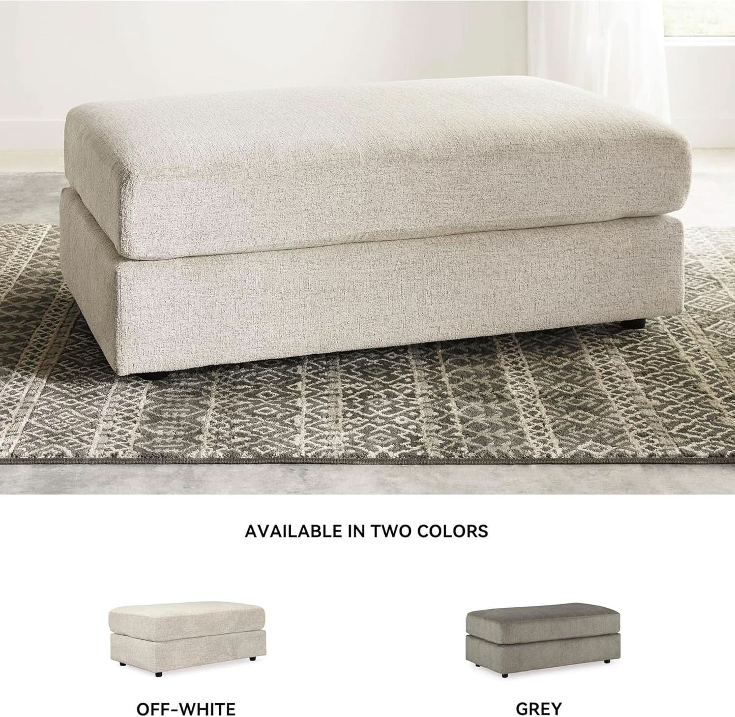 Soletren Oversized Ottoman Off White Modern Furniture