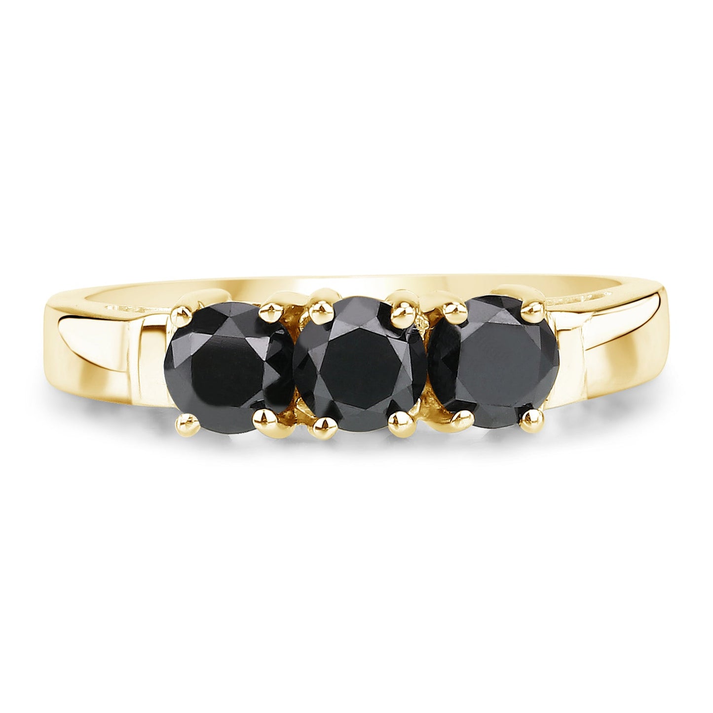 0.99 Carat Genuine Black Diamond .925 Sterling Silver Ring