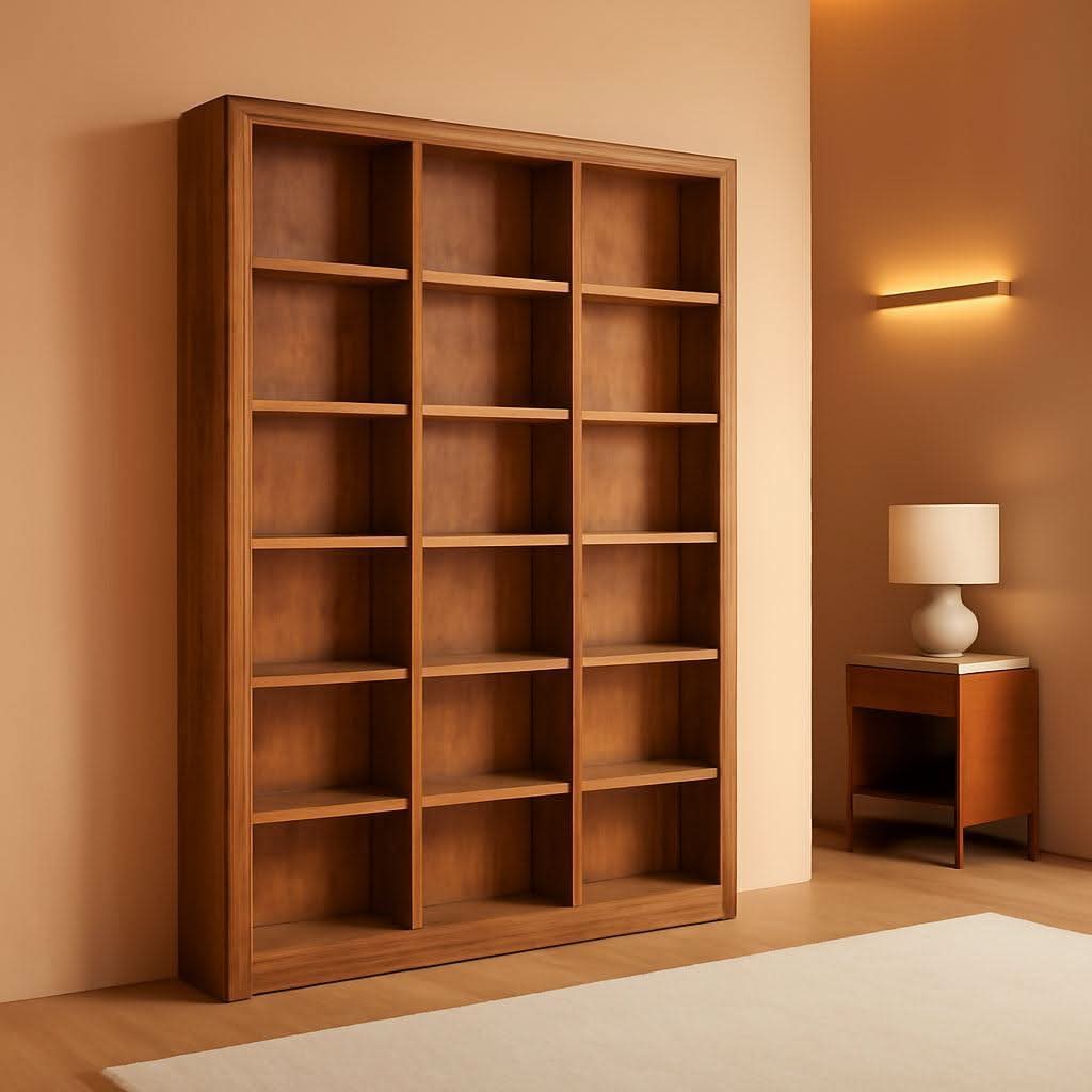 Traditional Oak Bookcase 84 Inch Tall With 18 Shelves