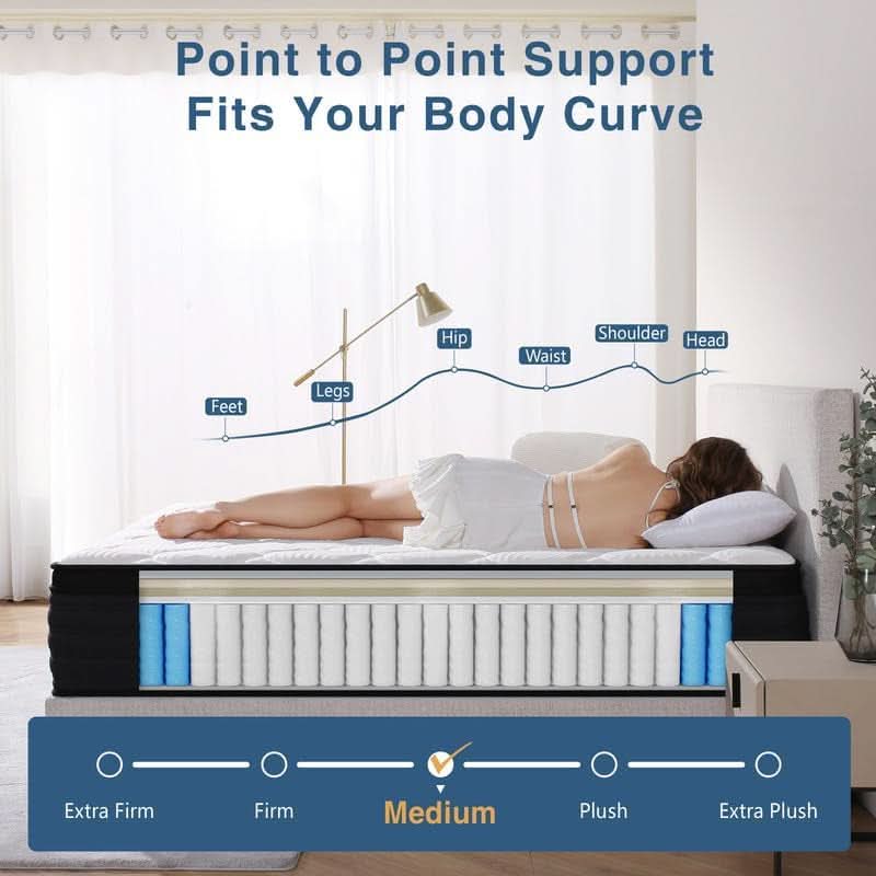 Full-Size 10-Inch Hybrid Memory Foam Mattress Pressure-Relief