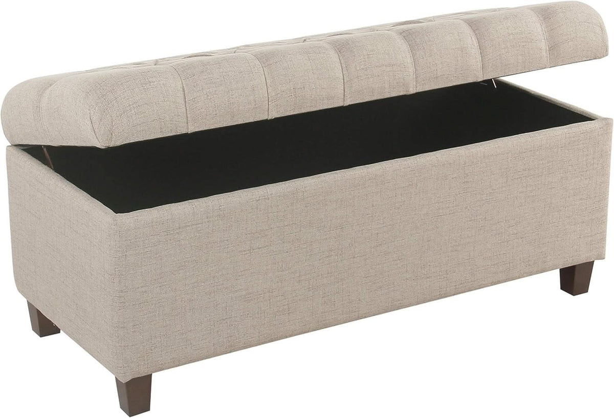 Tufted ExtraLarge Storage Ottoman Bench Hinged Lid