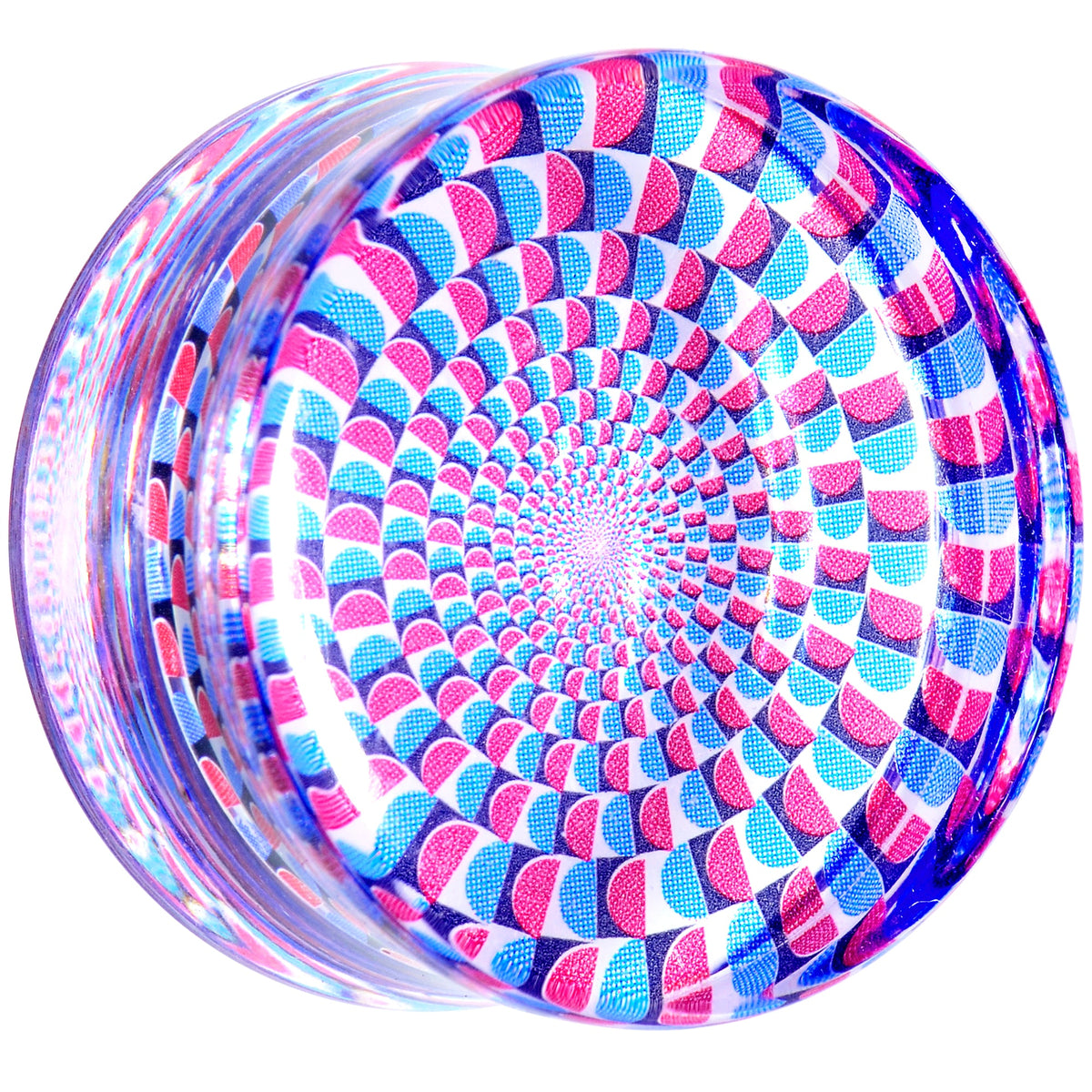 Clear Acrylic Optical Illusion Saddle Plug 14mm to 25mm