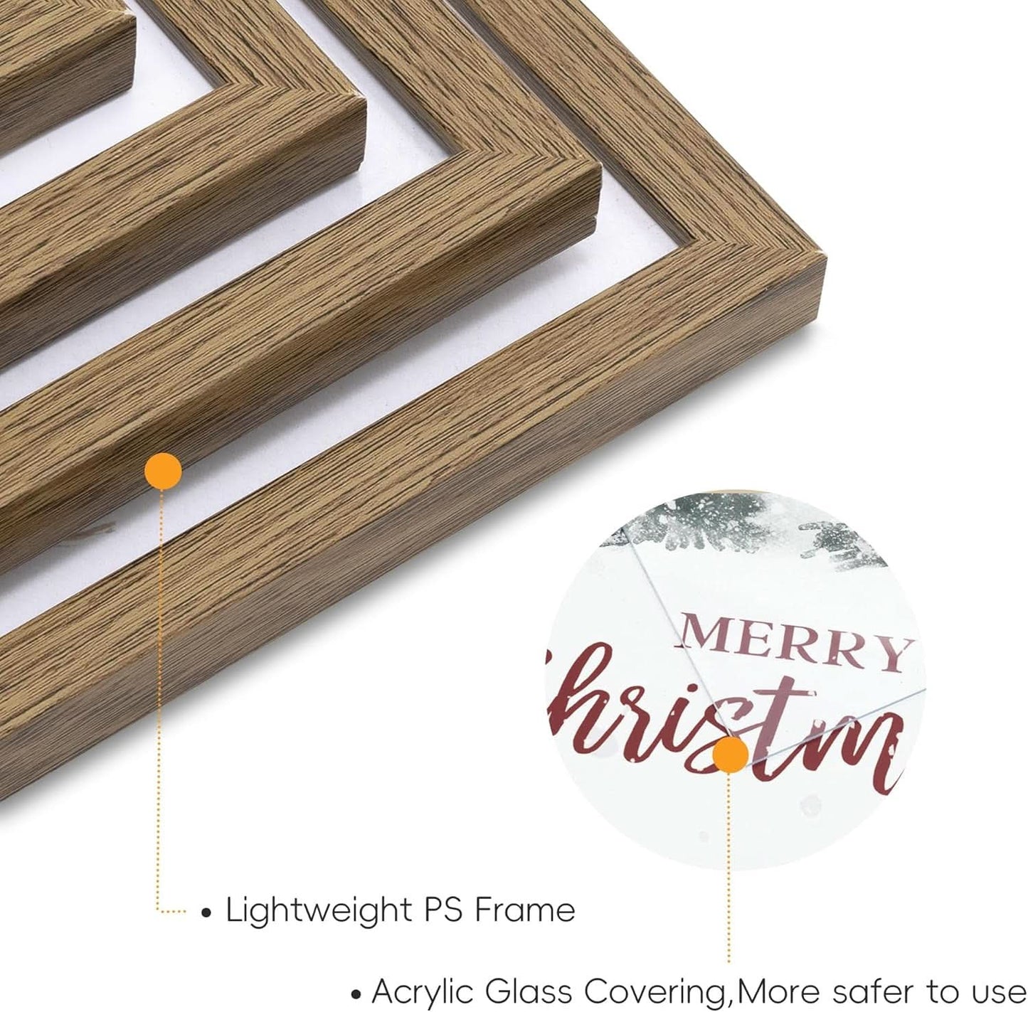 Framed Christmas Forest Wall Art Set 5 Piece Holiday Decor