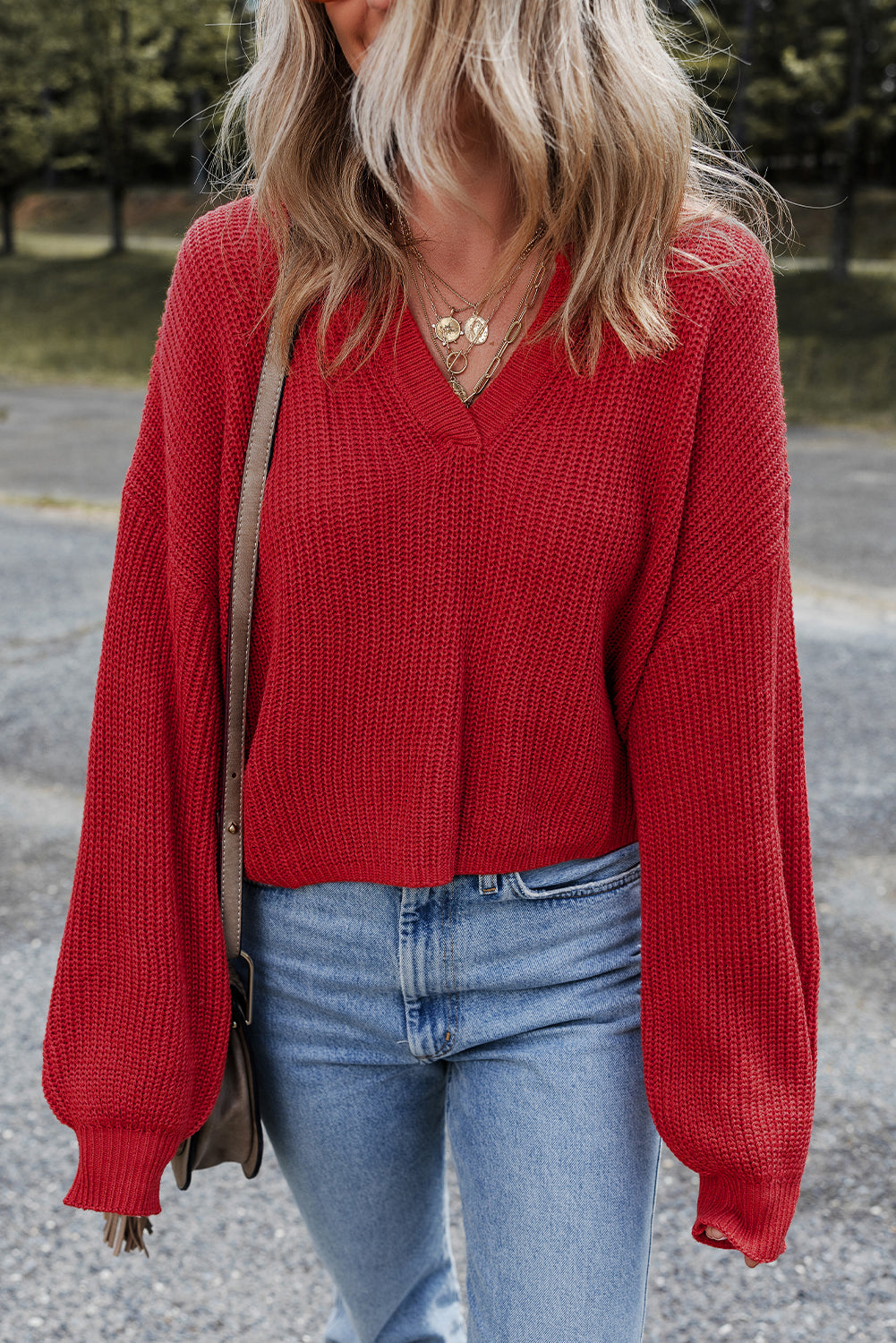 Evelyn Knit Drop Shoulder Sweater