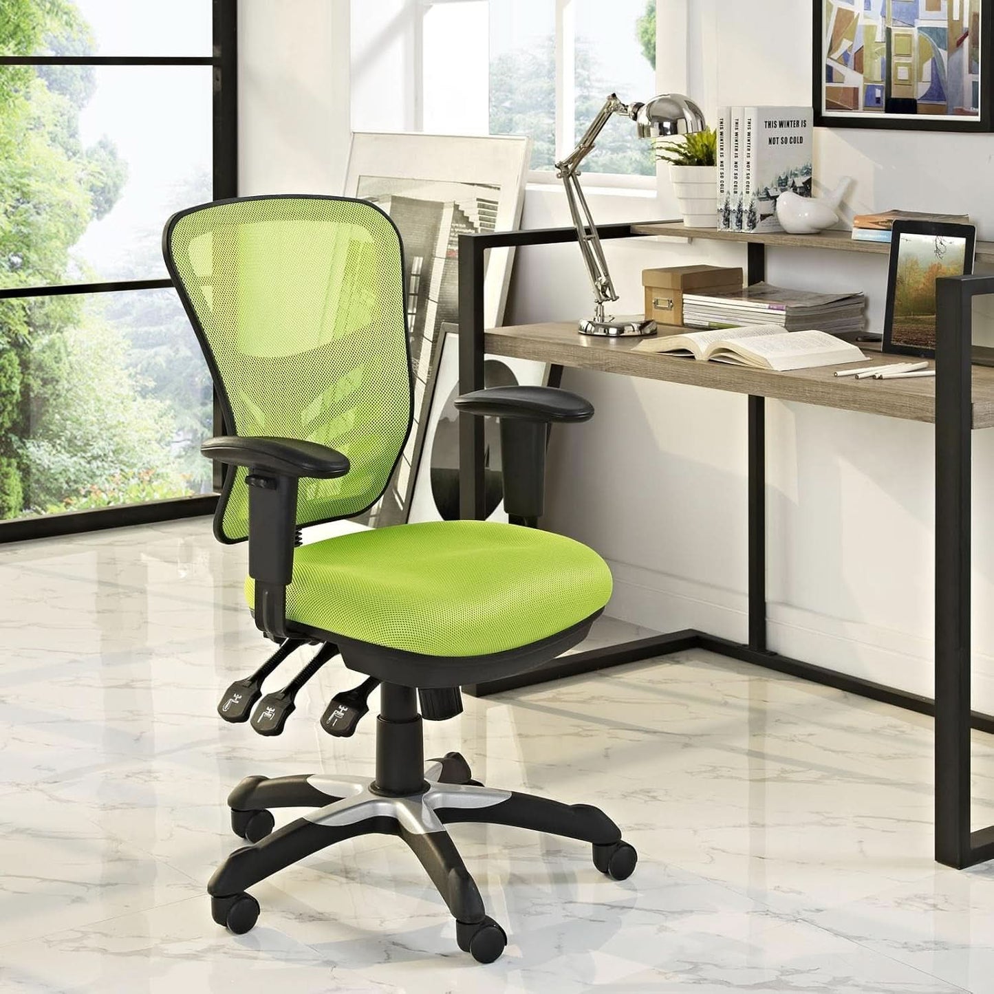 Articulate Ergonomic Green Mesh Office Chair For Long Hours