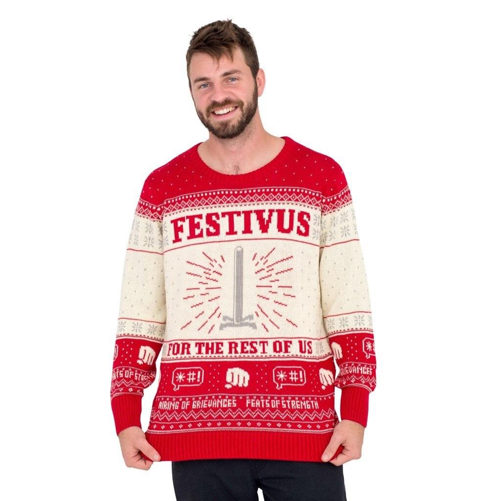 Festivus For The Rest Of Us Pole 1990s TV Unisex Ugly Christmas Xmas Sweater