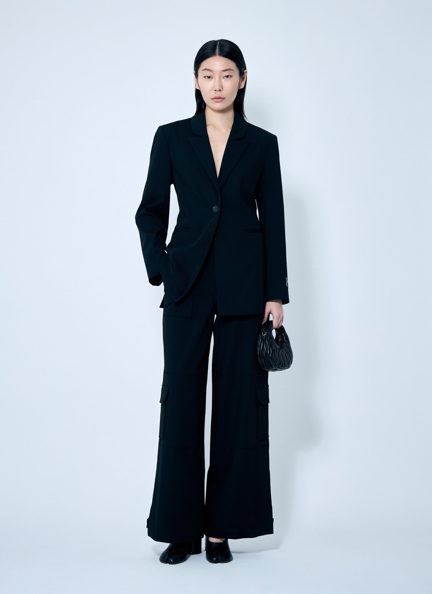 Ganni Women Solid Twill Suiting Cargo Pants