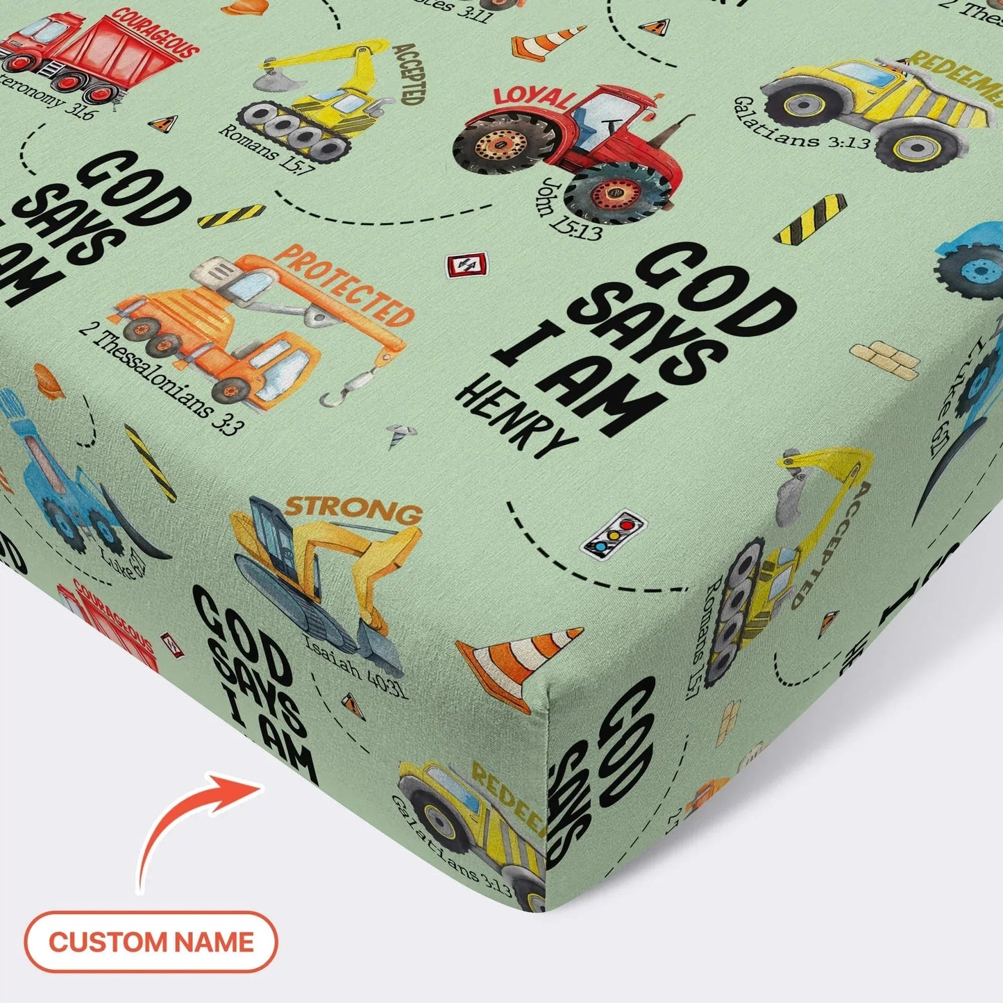 God Says I Am Boy Bamboo Fitted Crib Sheet