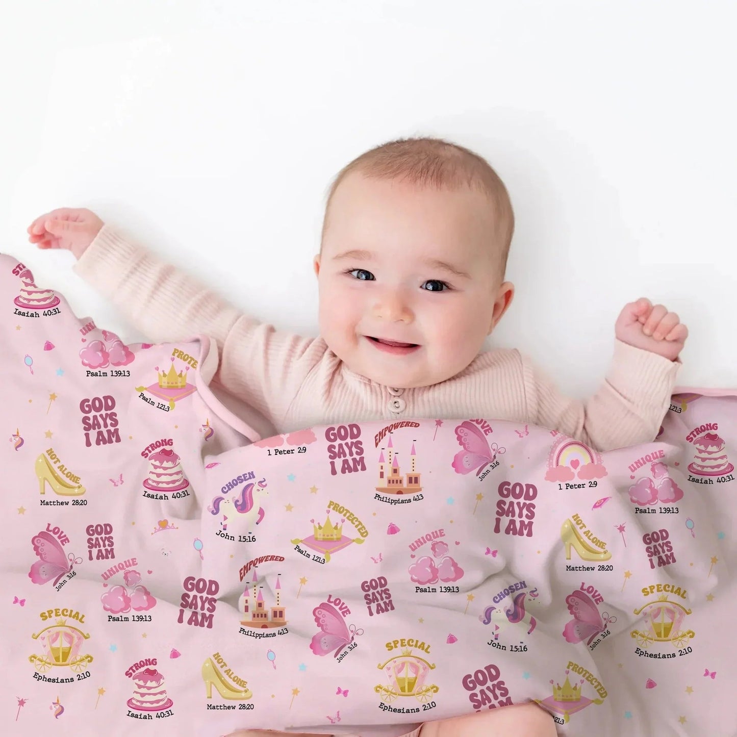 God Says I Am Girl Bamboo Blanket
