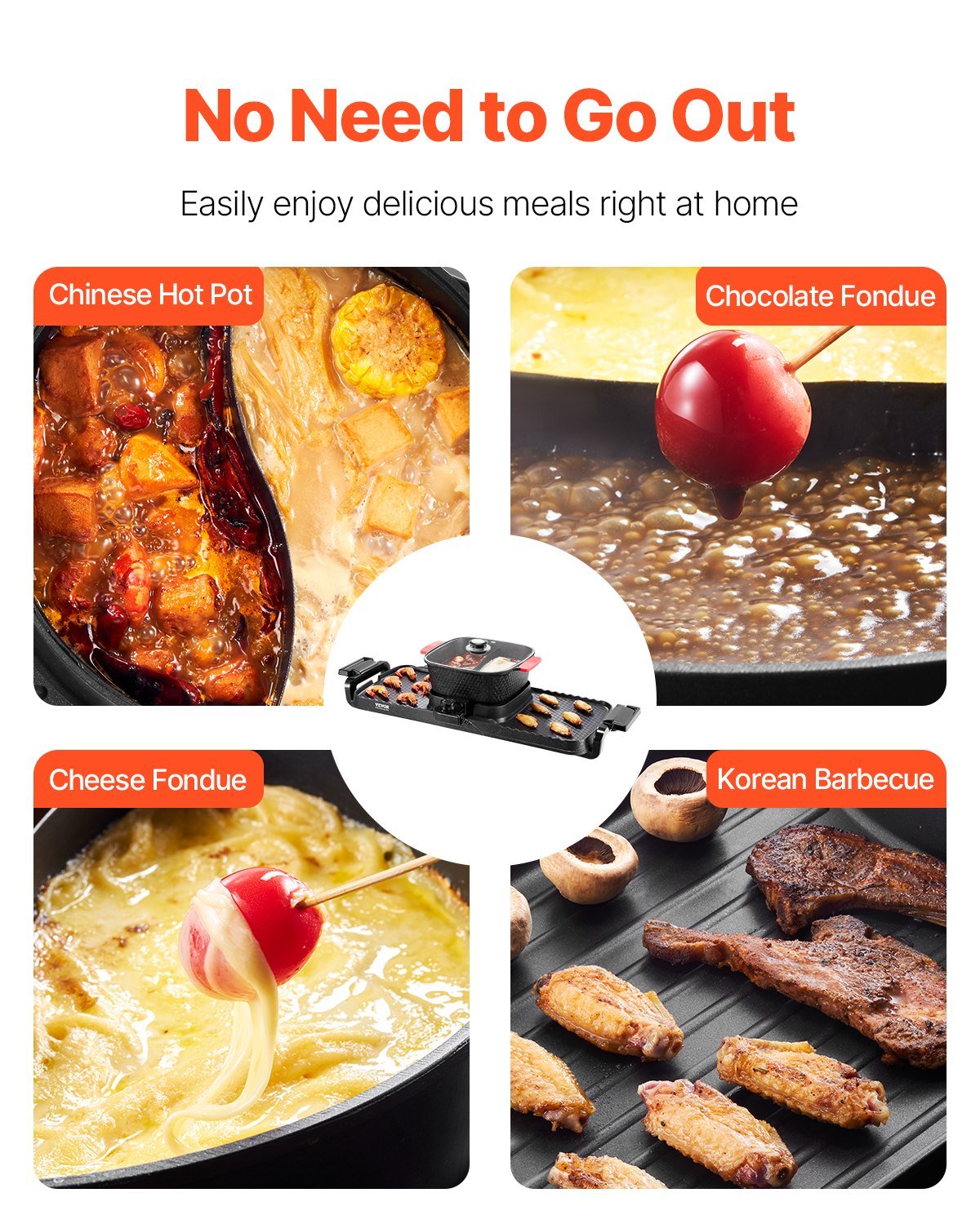 Hot Pot with Grill, 2300W 2-in-1 Electric Smokeless Grill and Hot Pot,