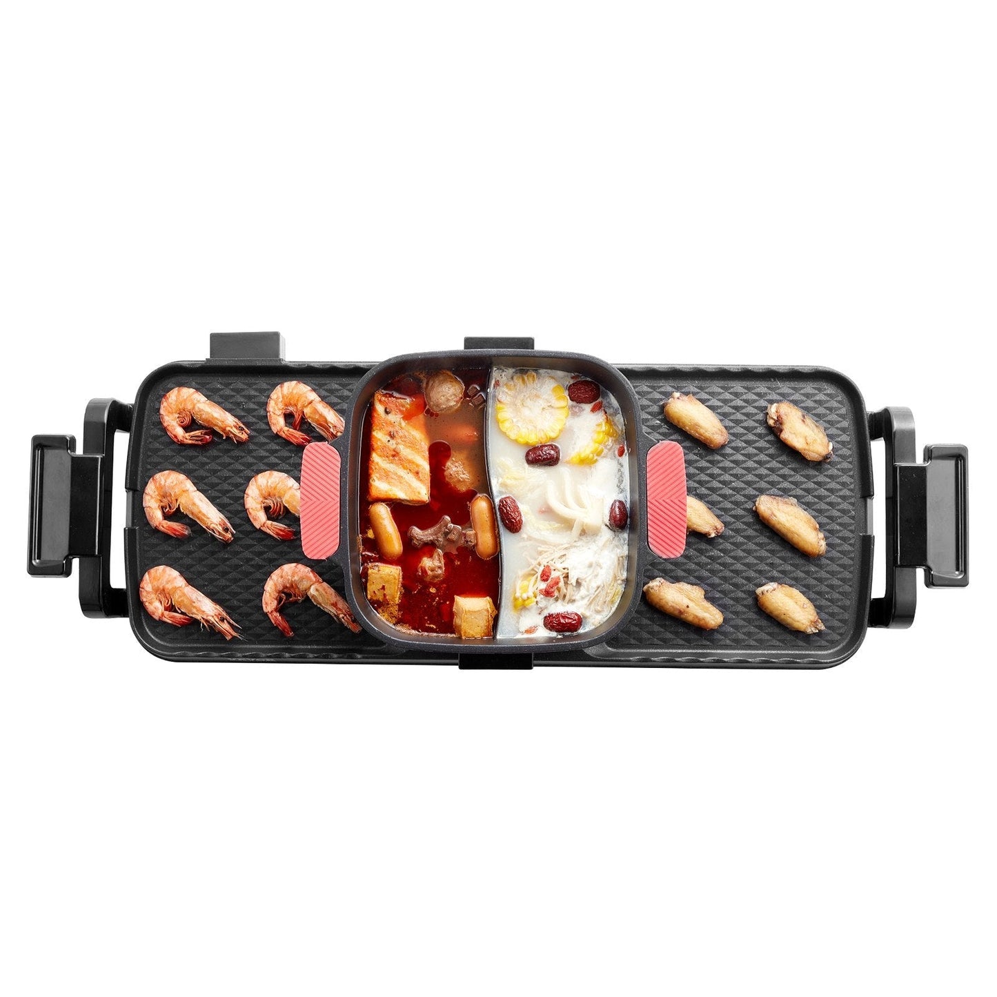 Hot Pot with Grill, 2300W 2-in-1 Electric Smokeless Grill and Hot Pot,