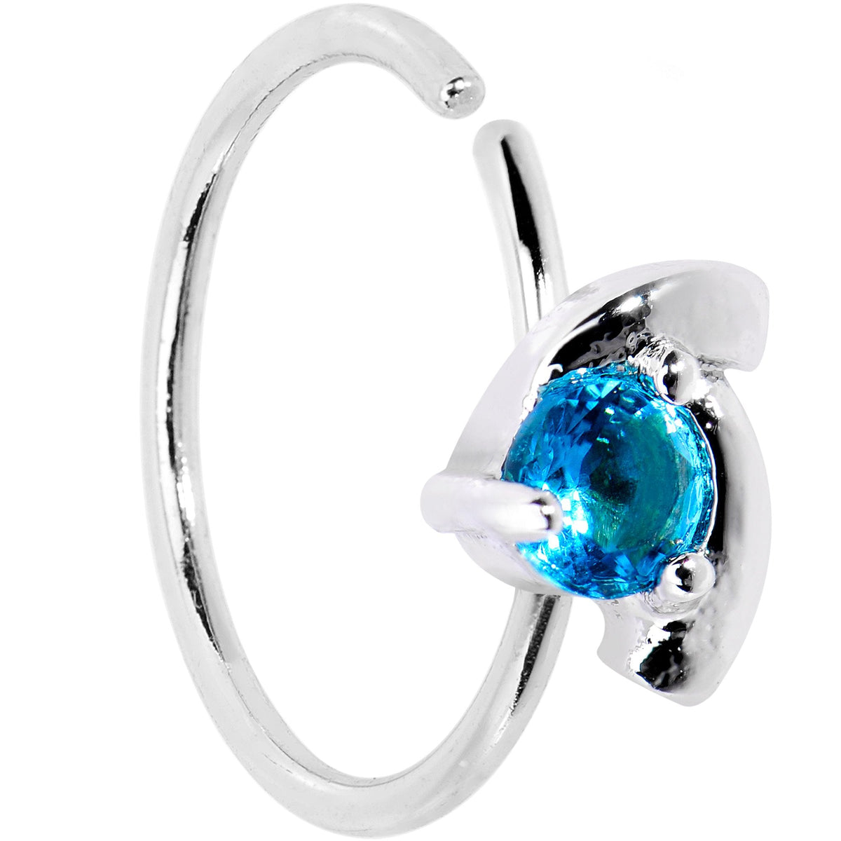 20G 3/8 Aqua Gem Sassy Seamless Circular Ring