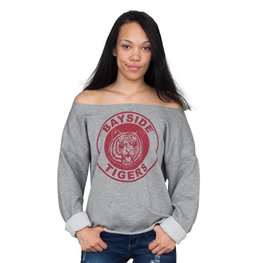Kelly Kapowski Bayside Tigers Off the Shoulder Replica Cosplay Costume Sweatshirt