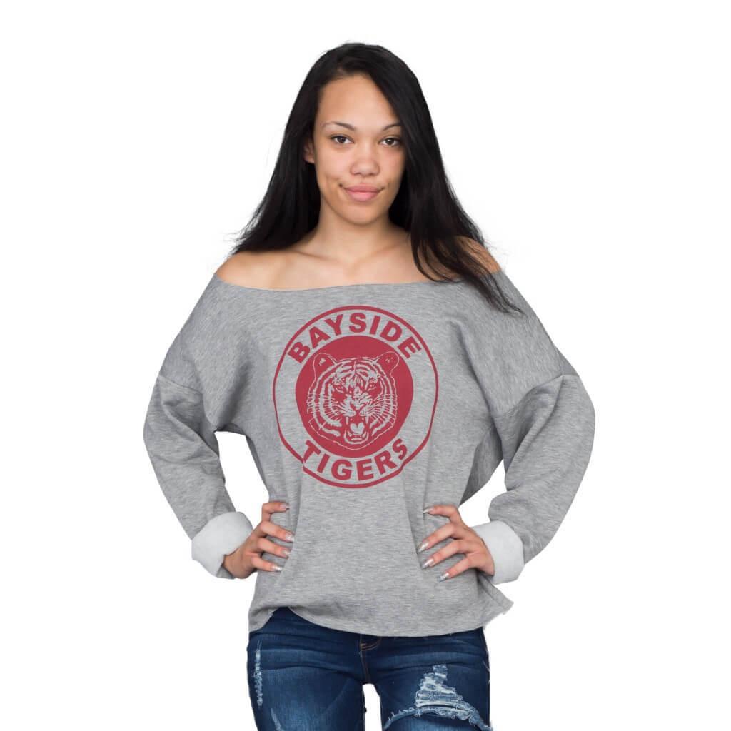 Kelly Kapowski Bayside Tigers Off the Shoulder Replica Cosplay Costume Sweatshirt
