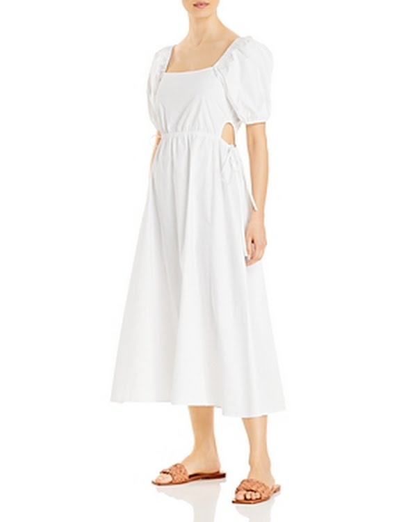 Ava and Esme Poplin Side Tied Cut-Out Dress, Size Medium