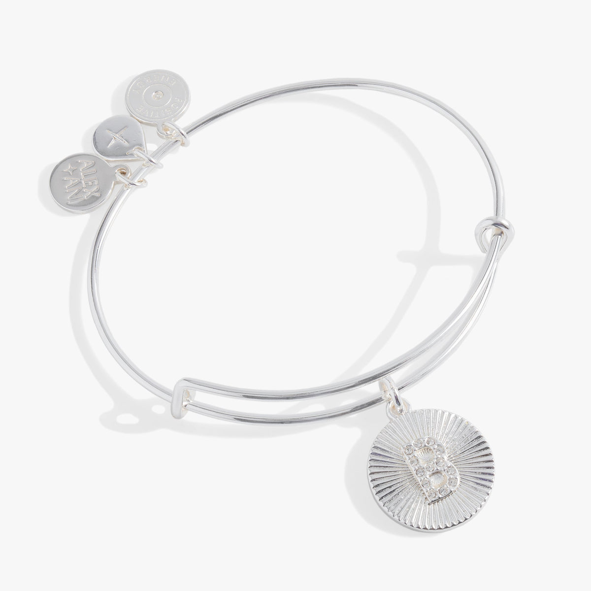 Initial B Pave Starburst Texture Bangle