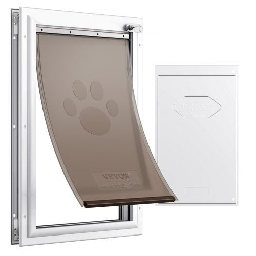 Pet Door, 11.3in x 16.02in?Aluminum?Frame with Lock and?Flap System,