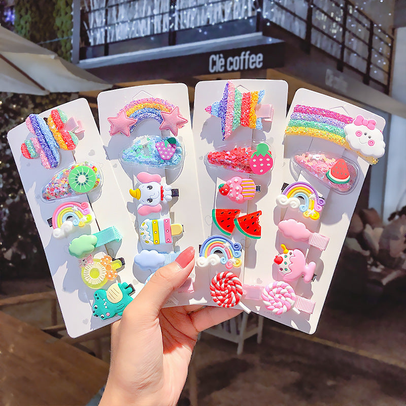 Sweet Girls Candy Color Cartoon Pattern BB Clips One-word Hair Clips 1