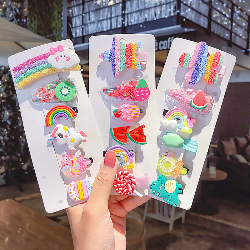 Sweet Girls Candy Color Cartoon Pattern BB Clips One-word Hair Clips 1
