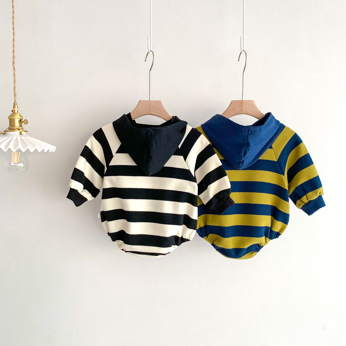Autumn Arrival Baby Unisex Long Sleeves Striped and Letters Pattern