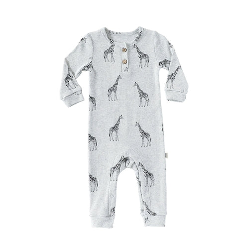 Autumn Arrival Baby Unisex Long Sleeves Casual Animals Pattern Rompers