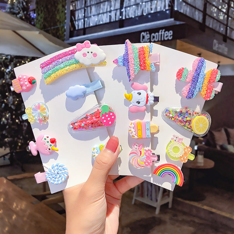 Sweet Girls Candy Color Cartoon Pattern BB Clips One-word Hair Clips 1