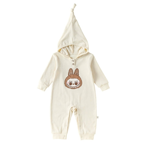 Autumn Arrival Baby Unisex Long Sleeves Cartoon Pattern Hooded Rompers