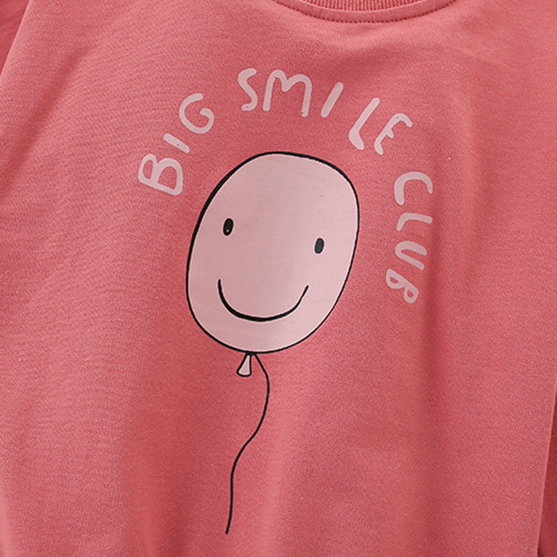 Autumn and Spring Arrival Cartoon and Letters Pattern Long Sleeves