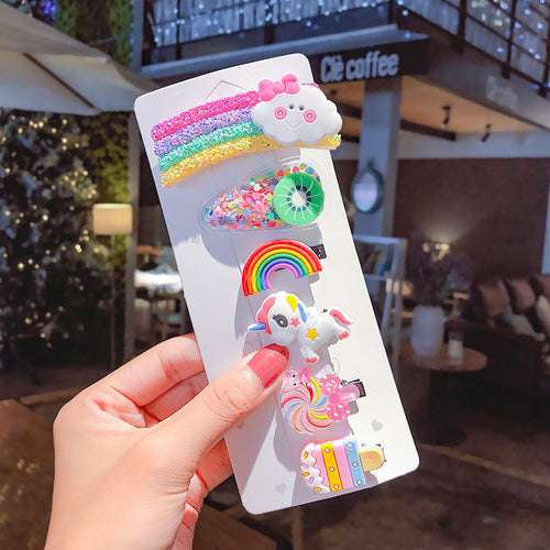 Sweet Girls Candy Color Cartoon Pattern BB Clips One-word Hair Clips 1