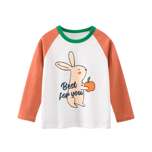 Autumn Baby Kids Girls Letters and Cartoon Print Long Sleeves Crew