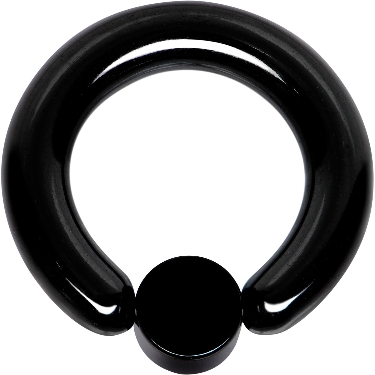 6G 1/2 Clear Gem 6mm Disc Black BCR Captive Ring