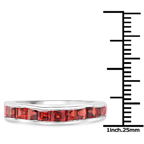 1.98 Carat Genuine Garnet .925 Sterling Silver Ring