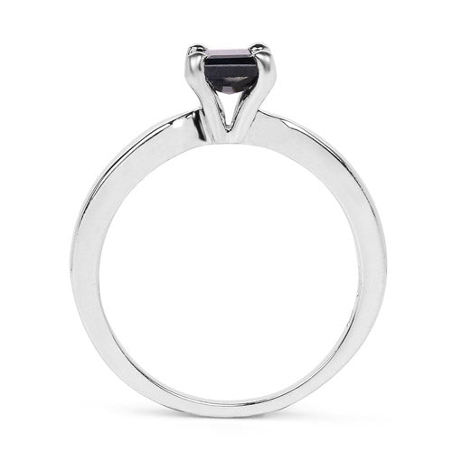 0.63 Carat Genuine Black Sapphire .925 Sterling Silver Ring